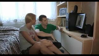 Pretty brunette girl rides up fat cock