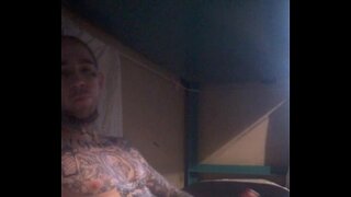 Hombre blanco, polla, cum shot