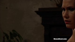 Topless mistresses take turns whipping and slave training