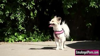 Petite tetovirane babe najde svojega psa na svoje sosede lastnine.Njen sosed želi nagrado, se odstranijo svoje obleke in ona nato vratove sosedje bigcock.In vrnitev soseda jebe njeno muco in rit globoko in trdo, dokler ne cums na njo.