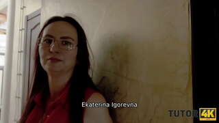TUTOR4K. Guy told teacher she must spread legs to get some money for the lesson